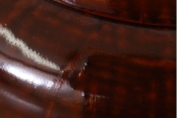 アンティーク雑貨　大正昭和期　古い木製の漆塗菓子鉢(大平)