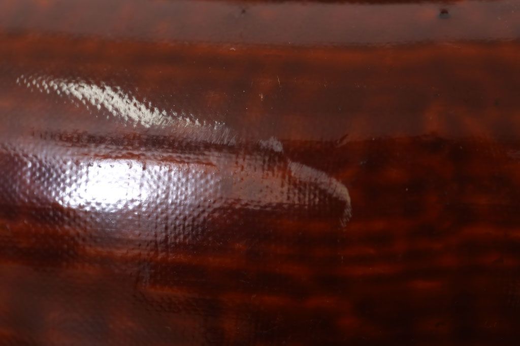 アンティーク雑貨　大正昭和期　古い木製の漆塗菓子鉢(大平)