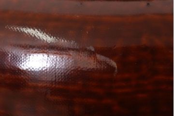 アンティーク雑貨　大正昭和期　古い木製の漆塗菓子鉢(大平)