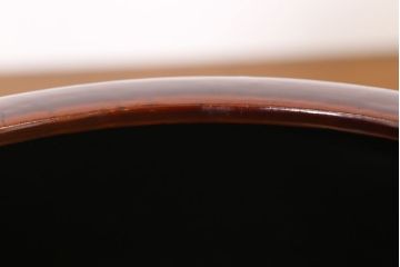 アンティーク雑貨　大正昭和期　古い木製の漆塗菓子鉢(大平)