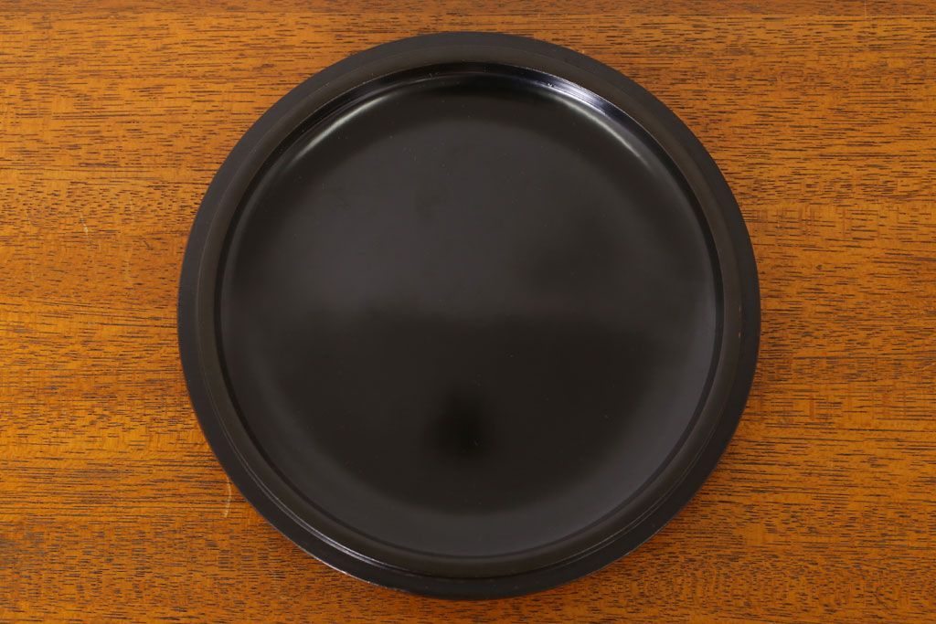 アンティーク雑貨　大正昭和期　古い木製の漆塗菓子鉢(大平)