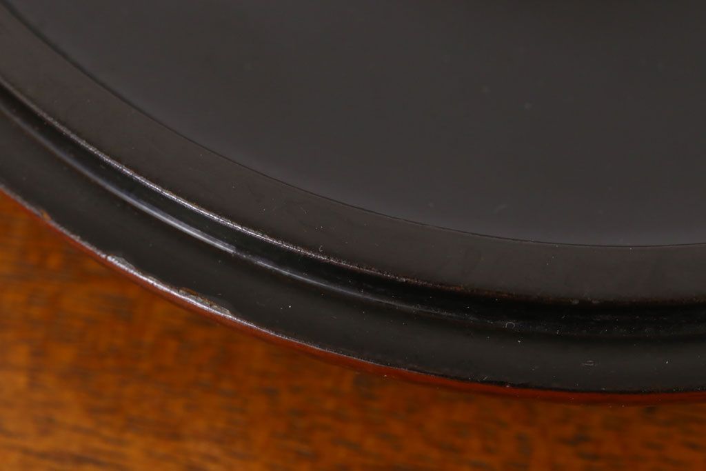 アンティーク雑貨　大正昭和期　古い木製の漆塗菓子鉢(大平)