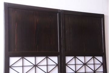 古民具・骨董　和モダンスタイル!古い木の上品な障子戸2枚セット(帯戸)(2)