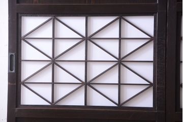 古民具・骨董　和モダンスタイル!古い木の上品な障子戸2枚セット(帯戸)(2)