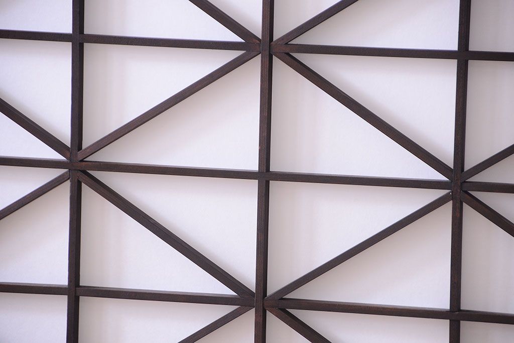 古民具・骨董　和モダンスタイル!古い木の上品な障子戸2枚セット(帯戸)(2)