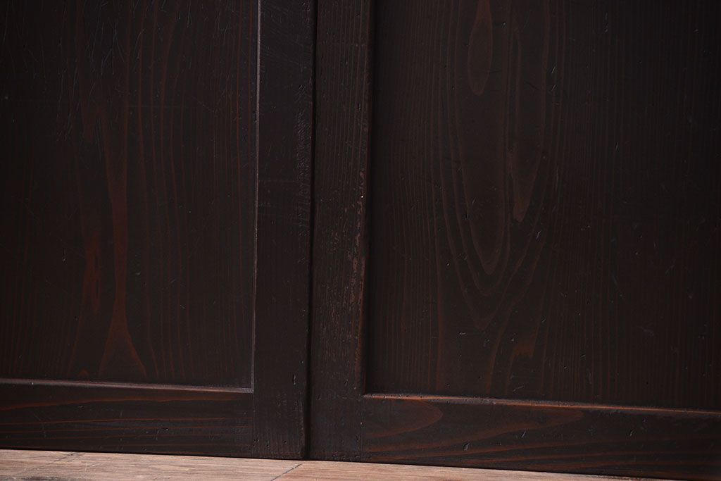 古民具・骨董　和モダンスタイル!古い木の上品な障子戸2枚セット(帯戸)(2)