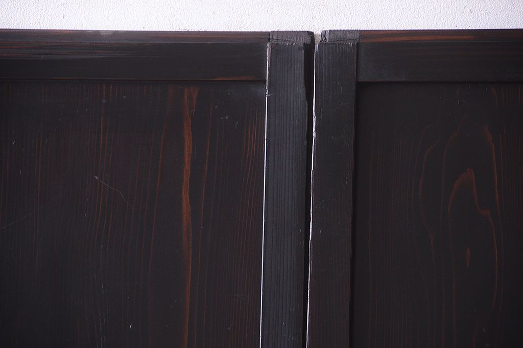 古民具・骨董　和モダンスタイル!古い木の上品な障子戸2枚セット(帯戸)(2)