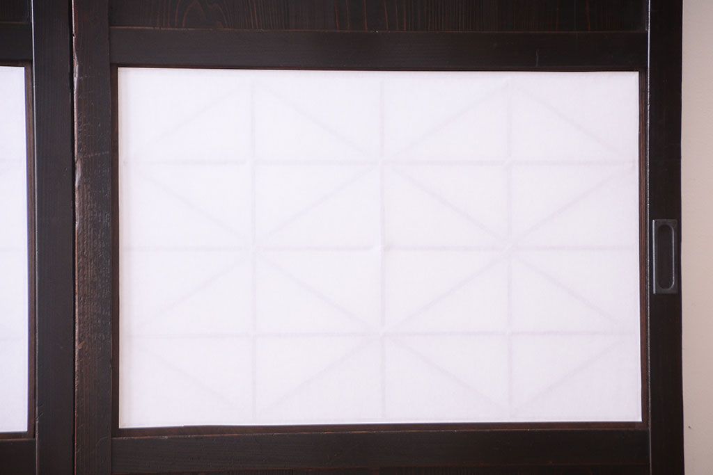 古民具・骨董　和モダンスタイル!古い木の上品な障子戸2枚セット(帯戸)(2)