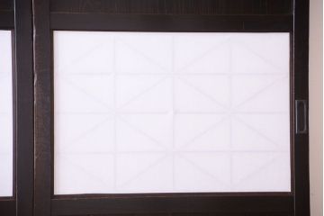 古民具・骨董　和モダンスタイル!古い木の上品な障子戸2枚セット(帯戸)(2)