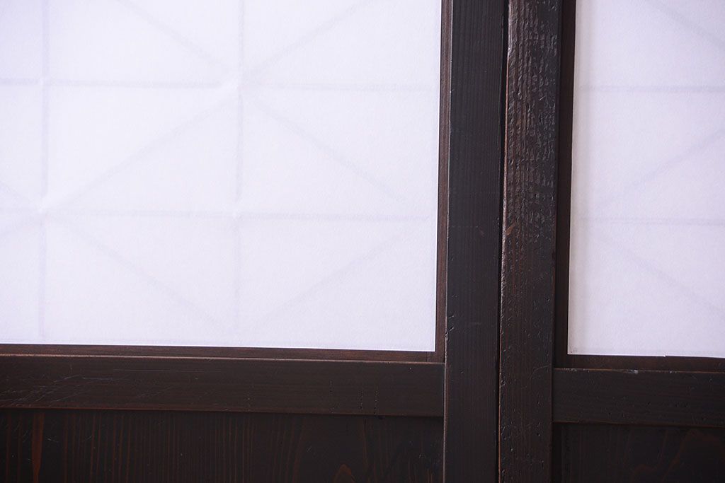 古民具・骨董　和モダンスタイル!古い木の上品な障子戸2枚セット(帯戸)(2)