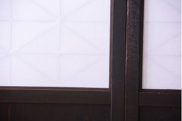 古民具・骨董　和モダンスタイル!古い木の上品な障子戸2枚セット(帯戸)(2)
