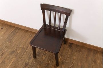 中古　北海道民芸家具　ベンチ型ダイニングチェア(定価約7万円)(2)