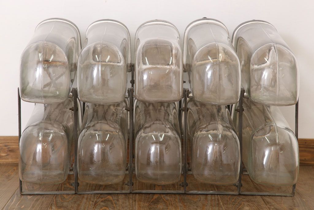 アンティーク雑貨　アンティーク　古い10連ガラス瓶　PERFECT-VESSEL