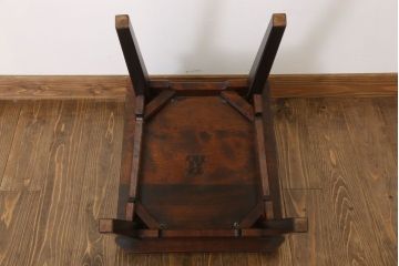 中古　北海道民芸家具　ベンチ型ダイニングチェア(定価約7万円)(3)