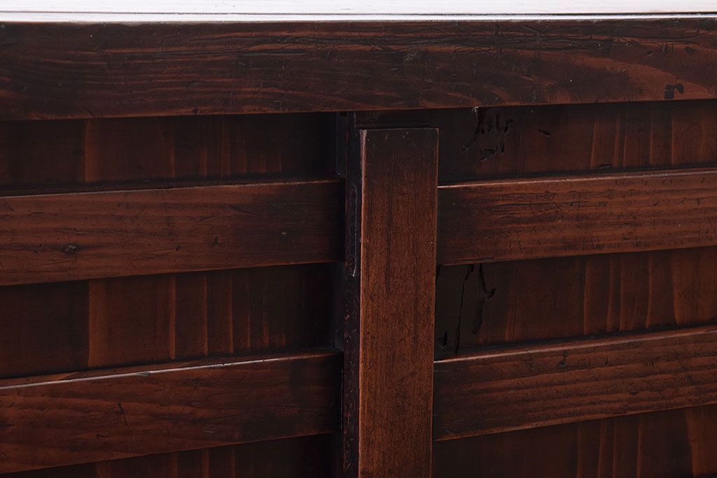 アンティーク家具　古民具・骨董　江戸期　凝った造りの米沢車箪笥