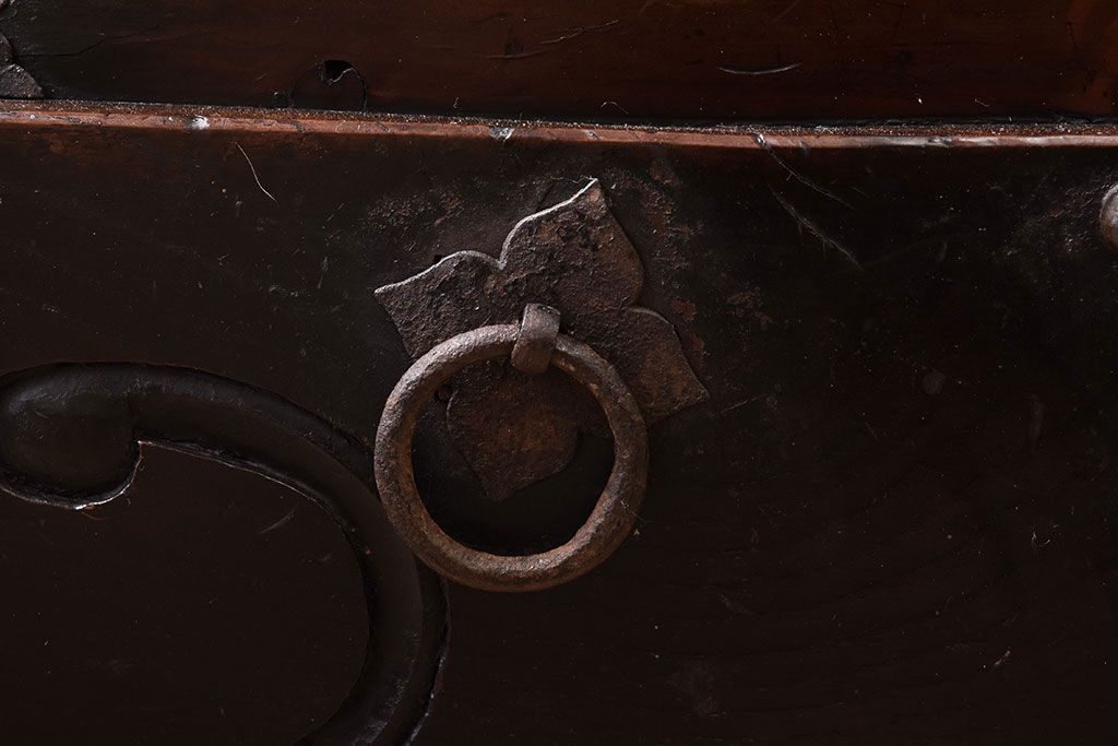 アンティーク家具　古民具・骨董　江戸期　凝った造りの米沢車箪笥