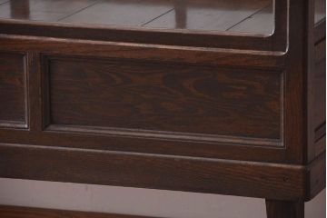 アンティーク家具　総栗材!大正ロマン　和製アンティークの脚付きガラスケース