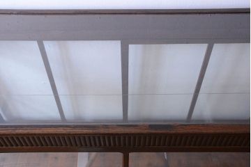 アンティーク家具　総栗材!大正ロマン　和製アンティークの脚付きガラスケース