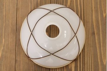 網目デザイン　大正ロマンなミルクガラスの天井照明(1)