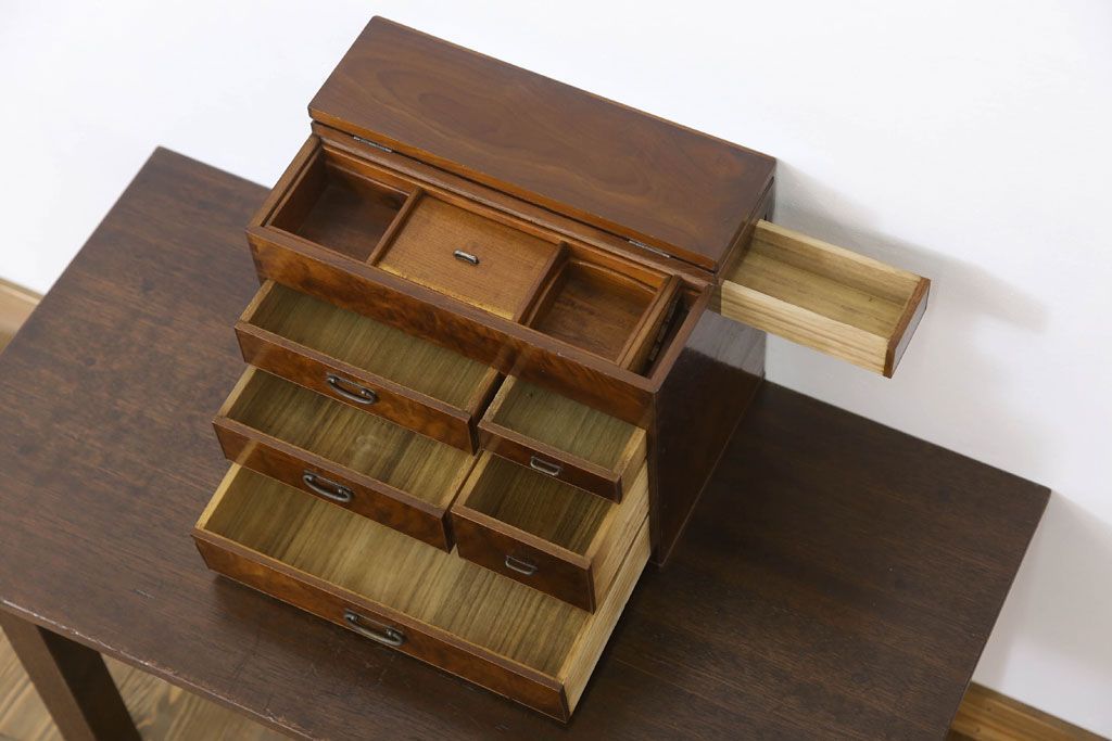 アンティーク雑貨　上質なアンティーク裁縫箱(小引き出し・小物入れ)(2)