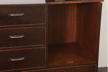 アンティーク家具　鏡付き!前面桑材の小引き出し(小さなドレッサー)