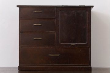 アンティーク家具　鏡付き!前面桑材の小引き出し(小さなドレッサー)