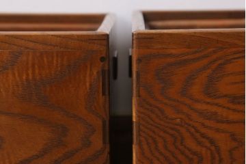 アンティーク雑貨　古いタモ材のアンティーク角火鉢2つセット