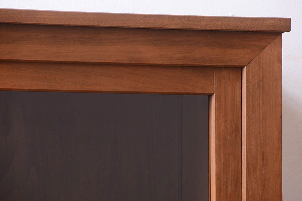 アンティーク家具　古い木製の和風な木味アンティークサイドキャビネット(水屋箪笥・収納棚)(1)