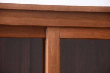 アンティーク家具　古い木製の和風な木味アンティークサイドキャビネット(水屋箪笥・収納棚)(1)