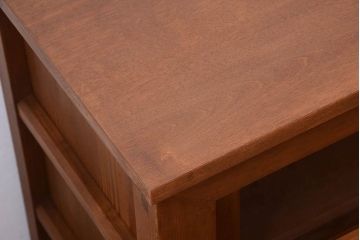 アンティーク家具　古い木製の和風な木味アンティークサイドキャビネット(水屋箪笥・収納棚)(2)