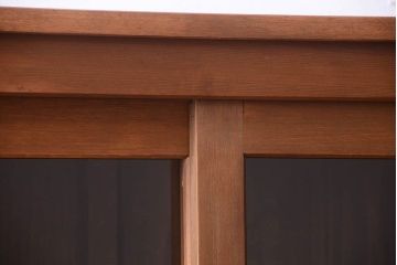 アンティーク家具　古い木製の和風な木味アンティークサイドキャビネット(水屋箪笥・収納棚)(2)