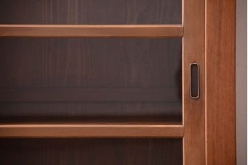 アンティーク家具　古い木製の和風な木味アンティークサイドキャビネット(水屋箪笥・収納棚)(2)