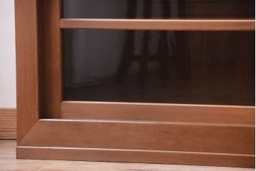 アンティーク家具　古い木製の和風な木味アンティークサイドキャビネット(水屋箪笥・収納棚)(2)