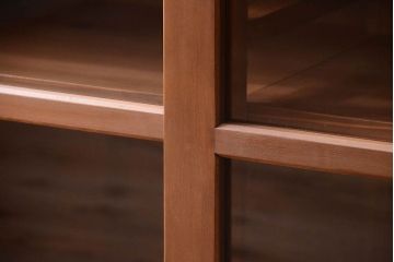 アンティーク家具　古い木製の和風な木味アンティークサイドキャビネット(水屋箪笥・収納棚)(2)