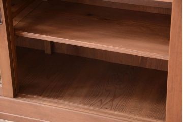 アンティーク家具　古い木製の和風な木味アンティークサイドキャビネット(水屋箪笥・収納棚)(2)