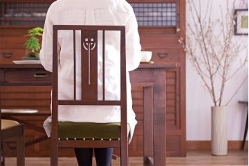 アンティーク家具　大正ロマン　古いナラ材製のアンティークチェア(椅子)