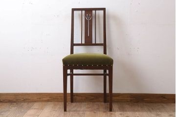 アンティーク家具　大正ロマン　古いナラ材製のアンティークチェア(椅子)