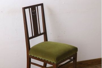 アンティーク家具　大正ロマン　古いナラ材製のアンティークチェア(椅子)