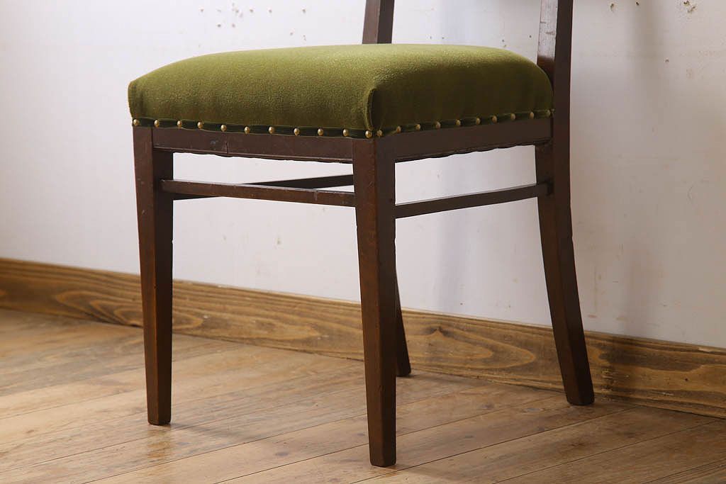 アンティーク家具　大正ロマン　古いナラ材製のアンティークチェア(椅子)