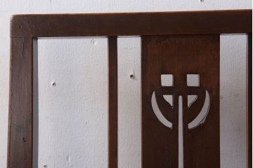 アンティーク家具　大正ロマン　古いナラ材製のアンティークチェア(椅子)