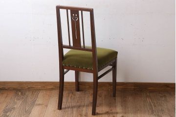 アンティーク家具　大正ロマン　古いナラ材製のアンティークチェア(椅子)