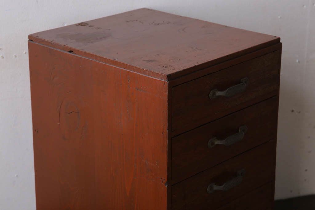 レトロ家具　昭和レトロ　古い木製のアンティーク5杯小引き出し
