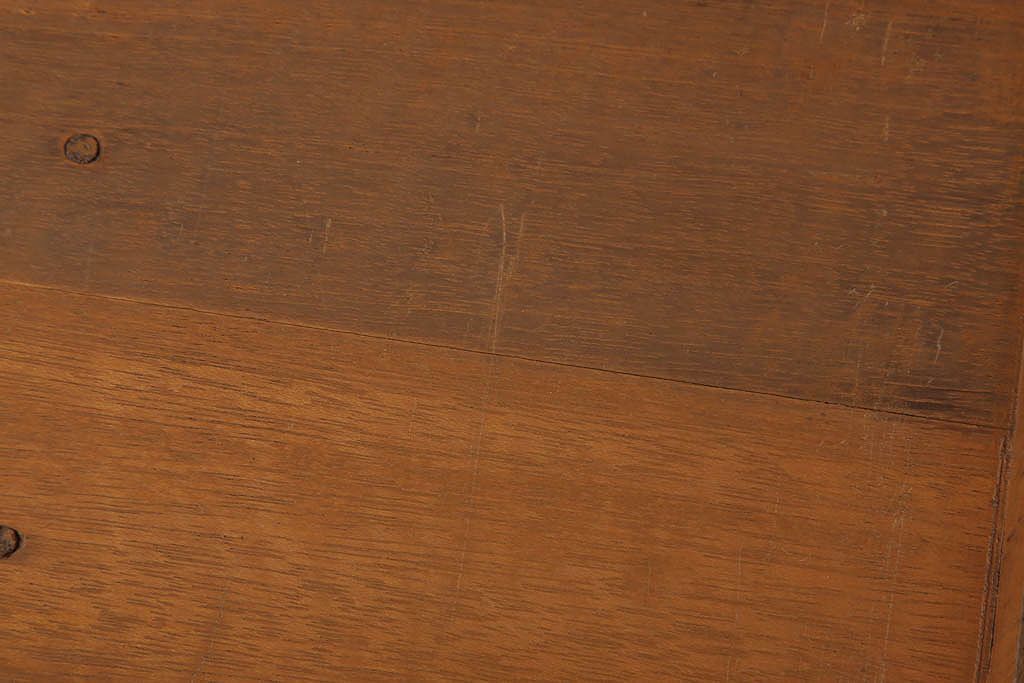 レトロ家具　昭和レトロ　古い木製の小ぶりなアンティーク縦型書類棚(カルテケース)(2)