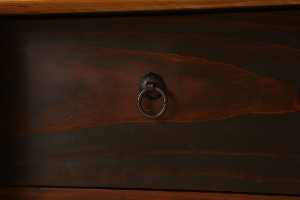 アンティーク家具　前面欅材　古民具・骨董　二段重ね時代箪笥(衣装箪笥)