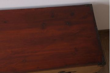 アンティーク家具　前面欅材　古民具・骨董　二段重ね時代箪笥(衣装箪笥)