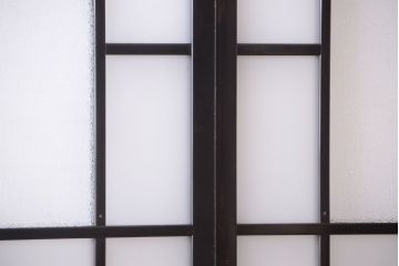板絵　盛り上げ彩色　美しい絵のガラス戸2枚セット
