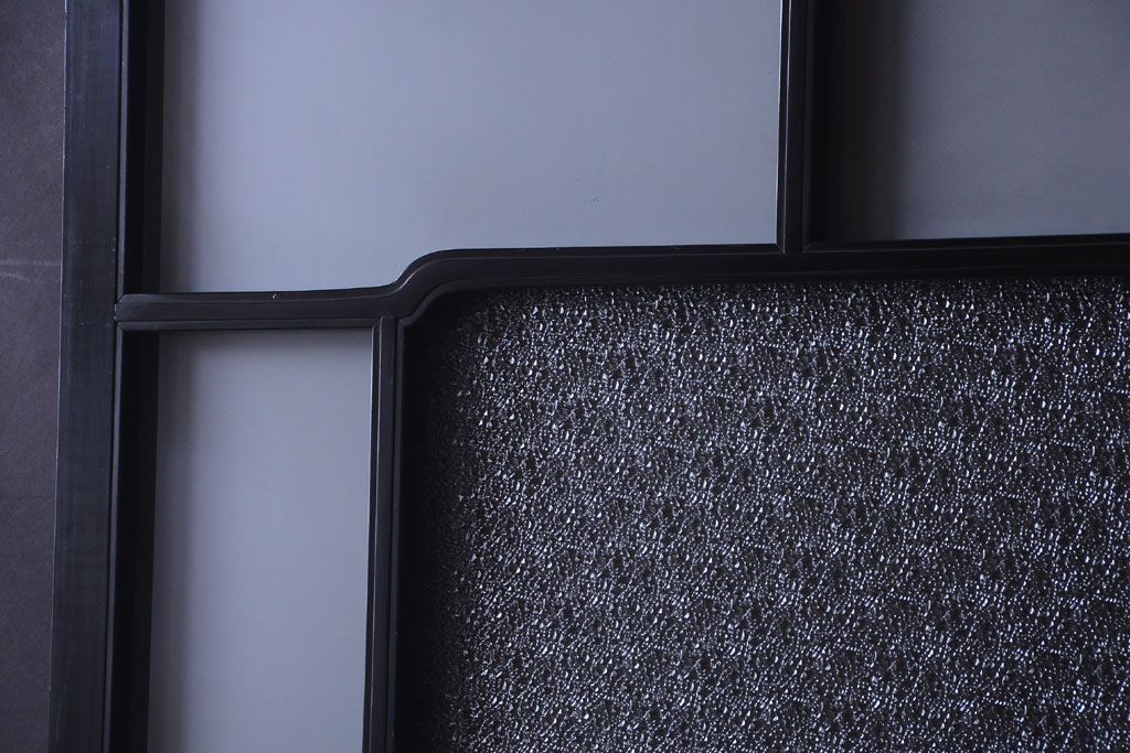 板絵　盛り上げ彩色　美しい絵のガラス戸2枚セット