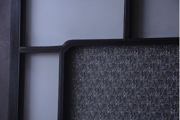 板絵　盛り上げ彩色　美しい絵のガラス戸2枚セット