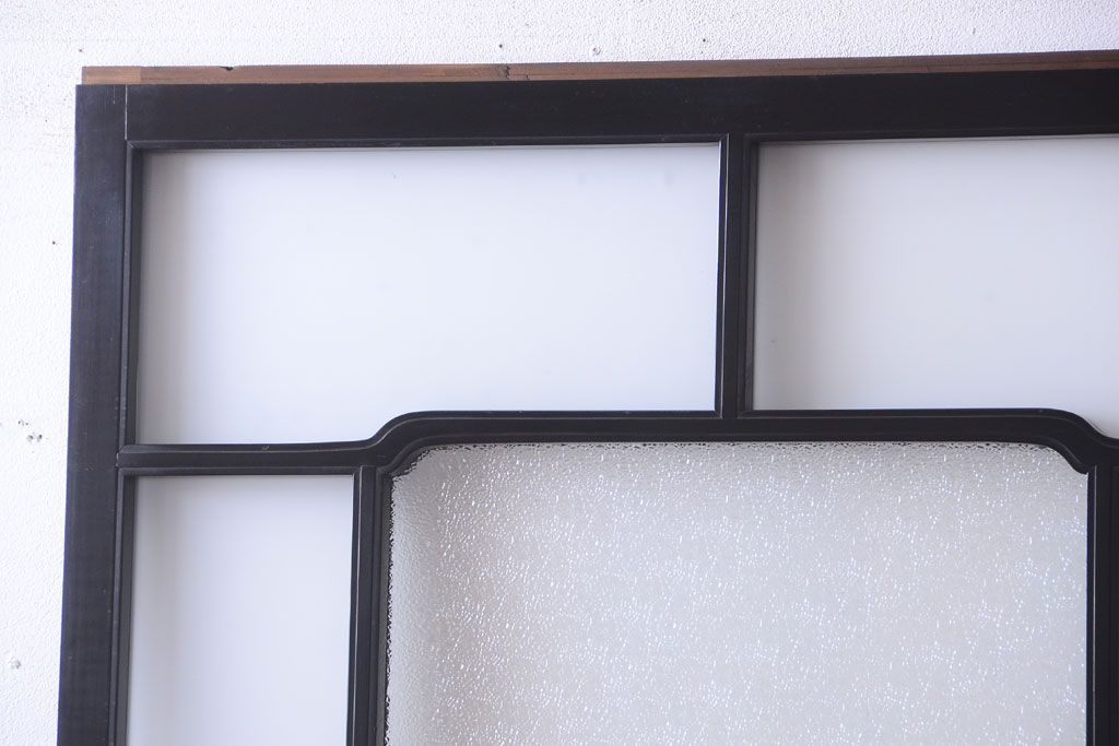 板絵　盛り上げ彩色　美しい絵のガラス戸2枚セット