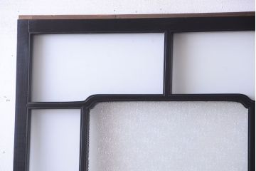 板絵　盛り上げ彩色　美しい絵のガラス戸2枚セット